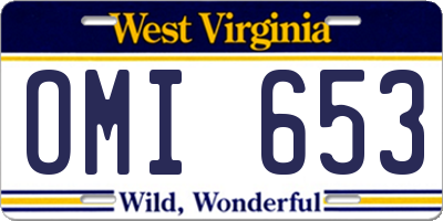 WV license plate OMI653