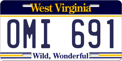 WV license plate OMI691