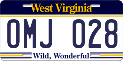 WV license plate OMJ028