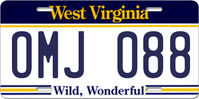 WV license plate OMJ088
