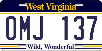 WV license plate OMJ137