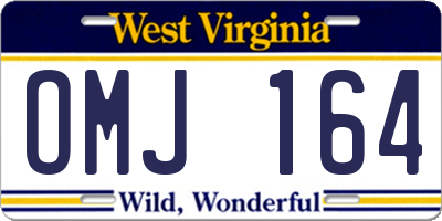 WV license plate OMJ164