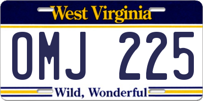 WV license plate OMJ225