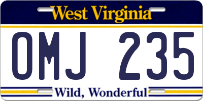 WV license plate OMJ235