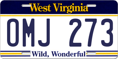 WV license plate OMJ273