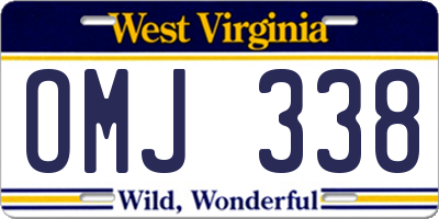 WV license plate OMJ338