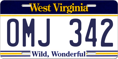 WV license plate OMJ342