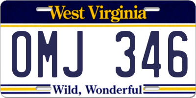 WV license plate OMJ346