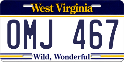 WV license plate OMJ467