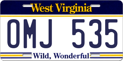 WV license plate OMJ535
