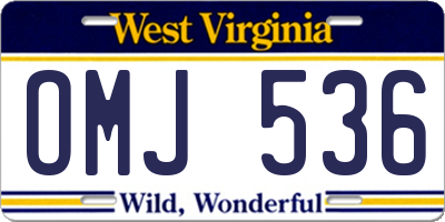 WV license plate OMJ536