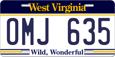 WV license plate OMJ635