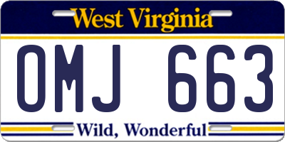 WV license plate OMJ663