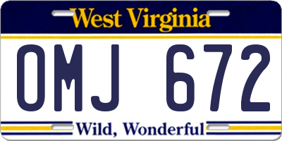 WV license plate OMJ672