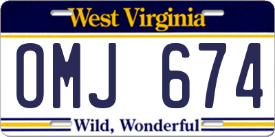 WV license plate OMJ674