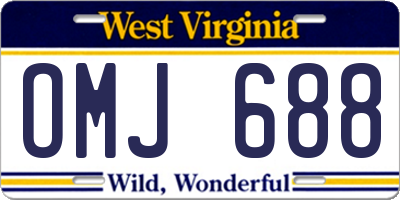 WV license plate OMJ688