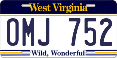 WV license plate OMJ752