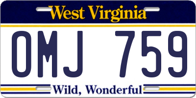 WV license plate OMJ759
