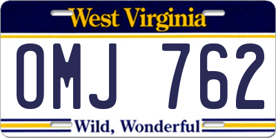 WV license plate OMJ762