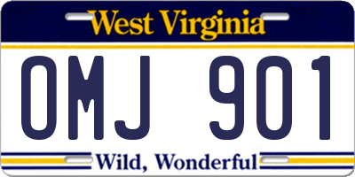WV license plate OMJ901