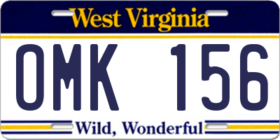 WV license plate OMK156