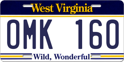 WV license plate OMK160