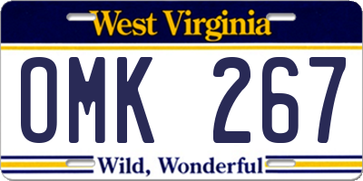 WV license plate OMK267