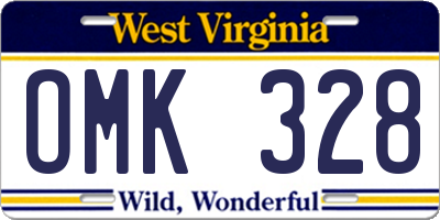 WV license plate OMK328