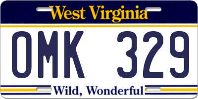 WV license plate OMK329