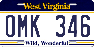 WV license plate OMK346