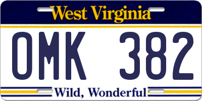 WV license plate OMK382