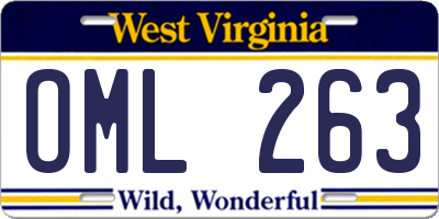 WV license plate OML263