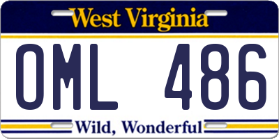 WV license plate OML486