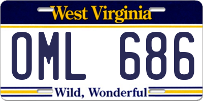 WV license plate OML686