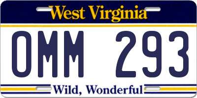 WV license plate OMM293
