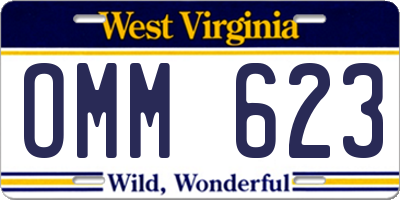 WV license plate OMM623