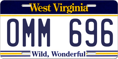 WV license plate OMM696