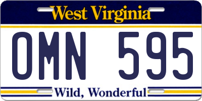 WV license plate OMN595