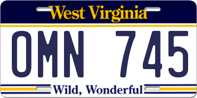 WV license plate OMN745