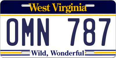 WV license plate OMN787