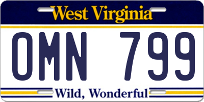 WV license plate OMN799