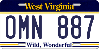 WV license plate OMN887