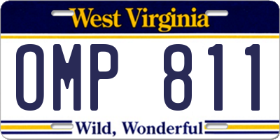 WV license plate OMP811