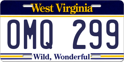 WV license plate OMQ299