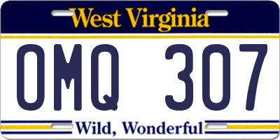 WV license plate OMQ307