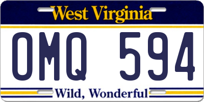 WV license plate OMQ594