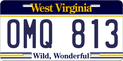 WV license plate OMQ813