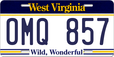 WV license plate OMQ857