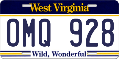 WV license plate OMQ928