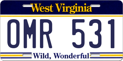 WV license plate OMR531
